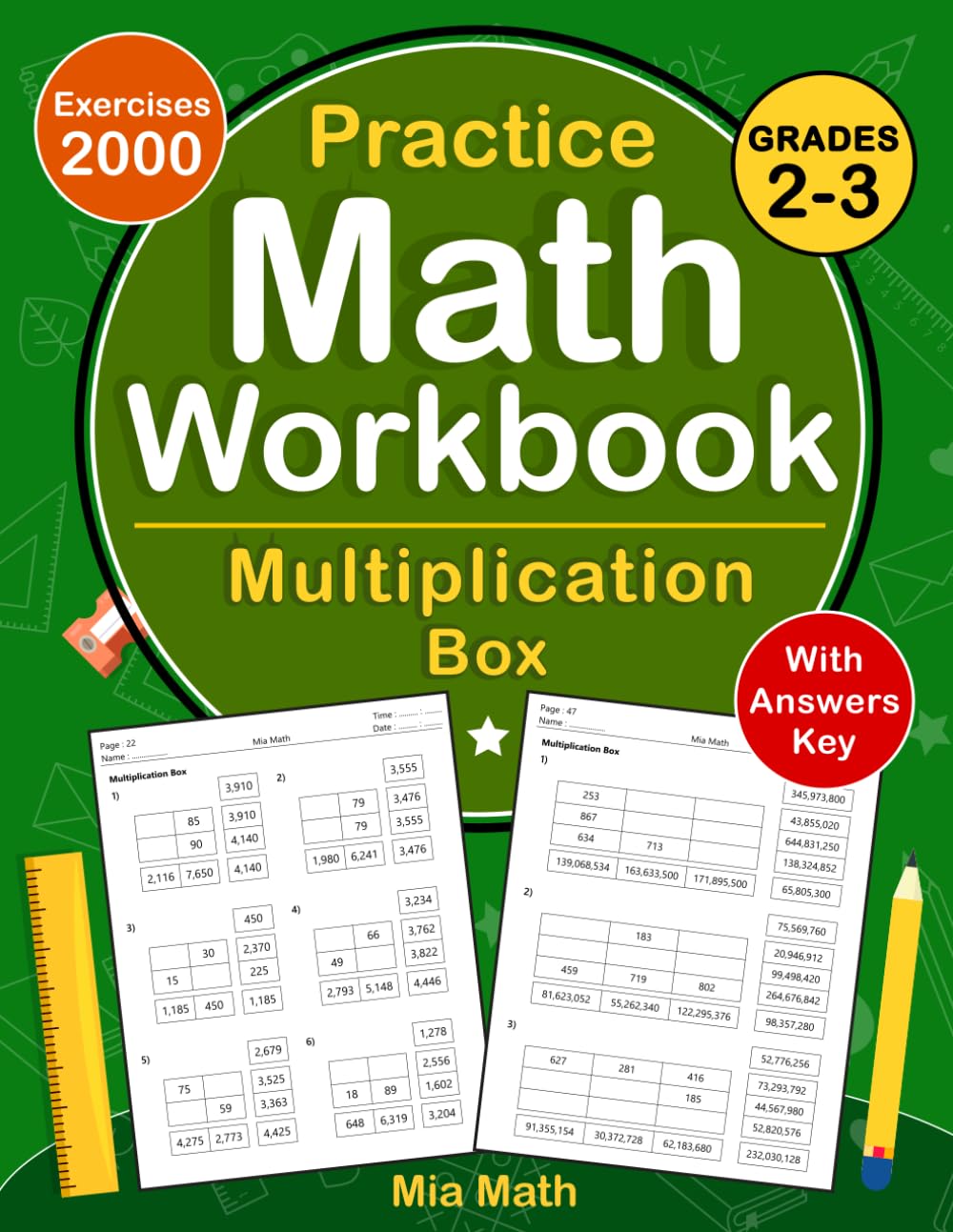 Multiplication Box Workbook For Grades 2-3 With Answers Key: Multiplication Box Math Practice Workbook For 2nd And 3rd Grade With More 2000 Exercises | Multiplication Box Worksheets For Grades 2-3