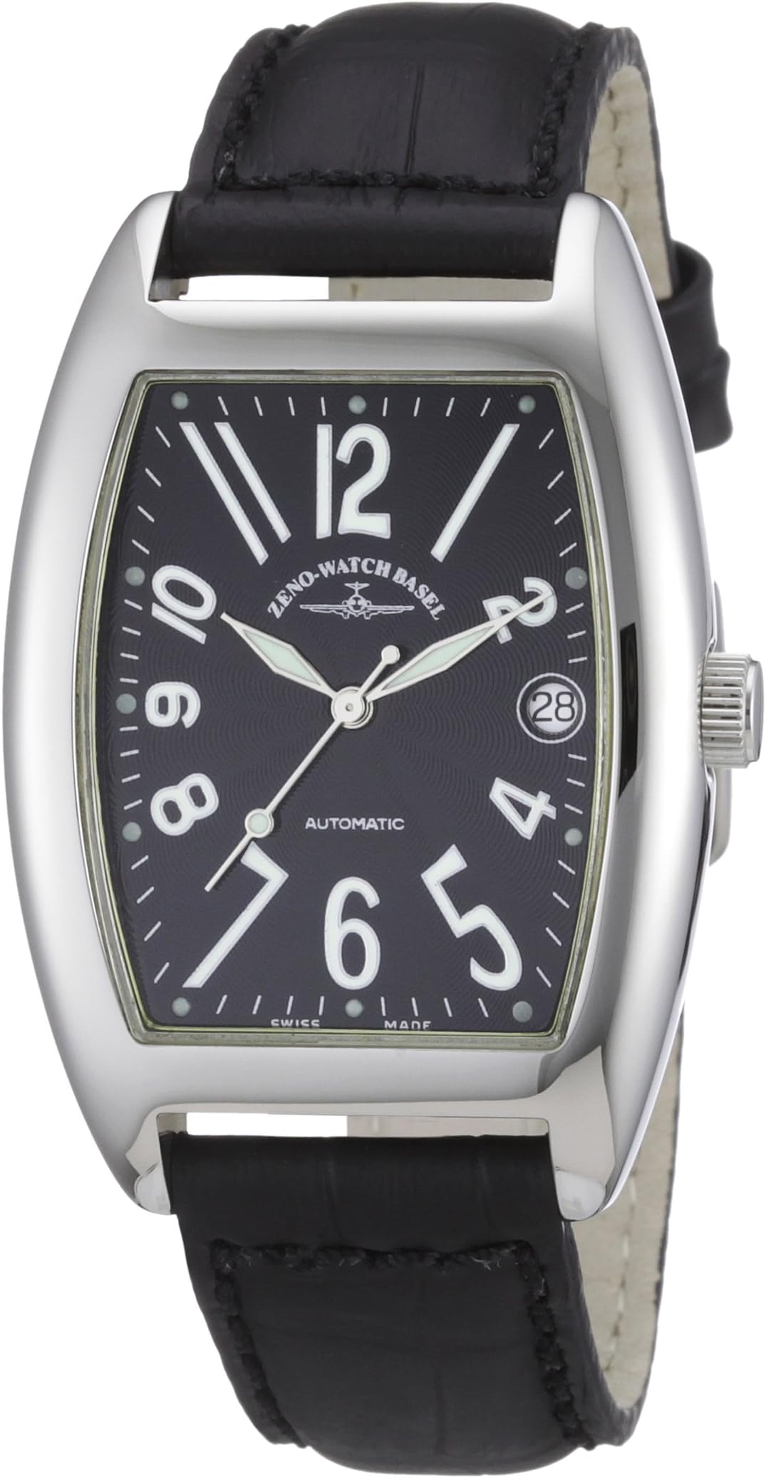 Zeno Watch Basel Men's Automatic Watch Tonneau OS 8080-a1 with Leather Strap