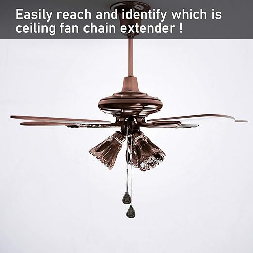 Miniatura 5 de Patelai 4 piezas de extensión de cadena para ventilador de techo, extensión de cadena de 12 pulgadas, colgante clásico en forma de gota, cuerda de