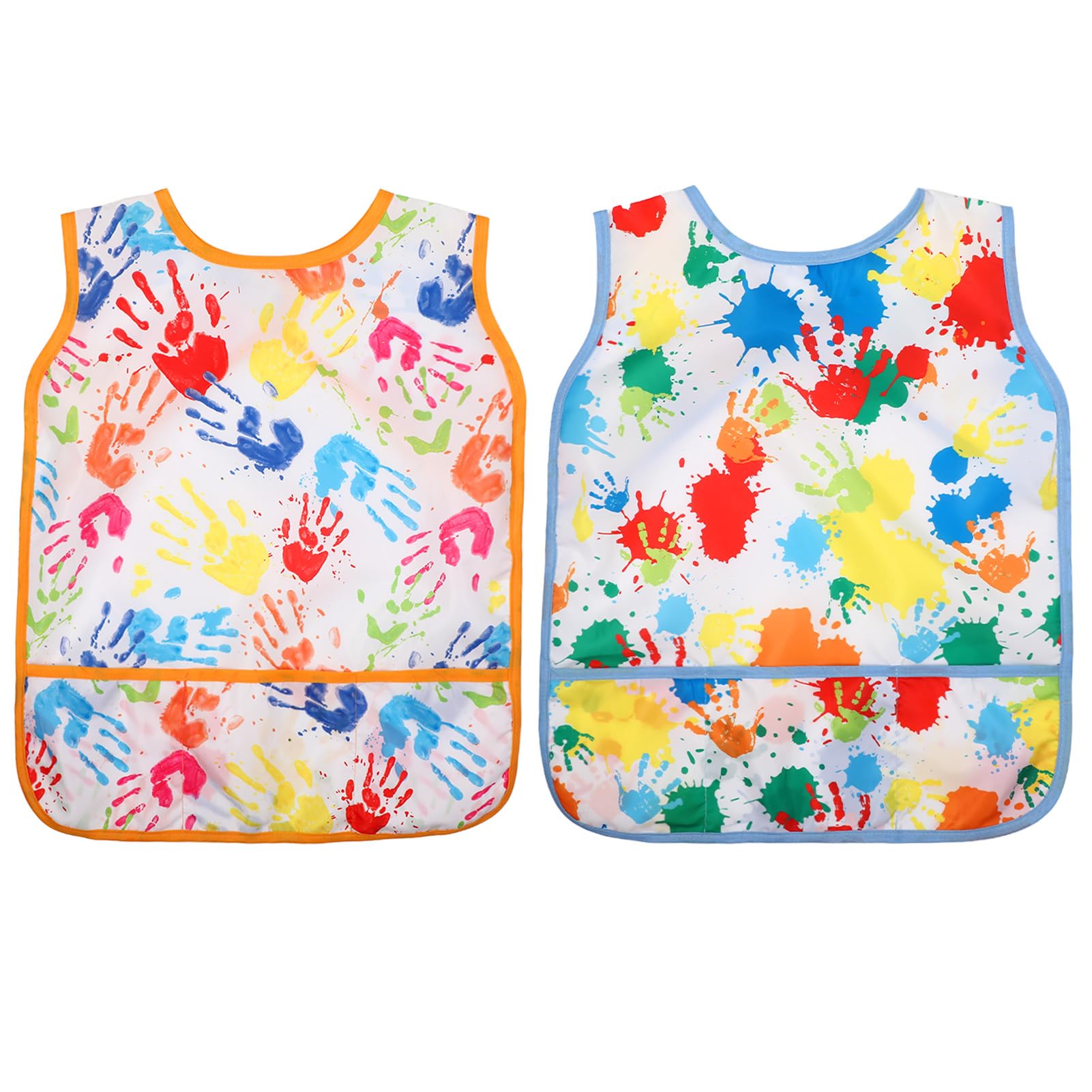 Partideal 2 Pcs Art Smocks for Kids Waterproof Artist Painting Aprons Toddler Sleeveless Children Painting Smock Kids Apron with 3 Pockets for Age 3-8 Years,Graffiti โ image 1