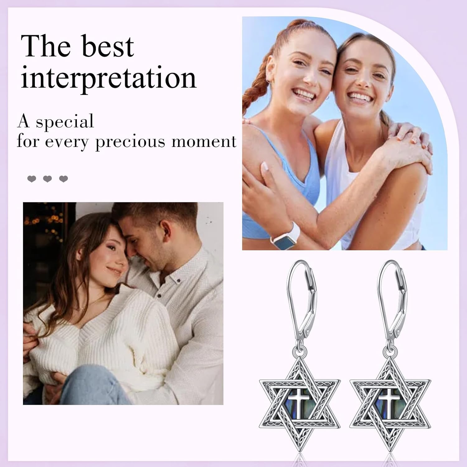 925 Sterling Silver Dangle Earrings 7 Chakras Lotus/Star of David/Pumpkin Witch Ghost Earrings Jewelry Birthday Christmas Gift for Women - Image 7