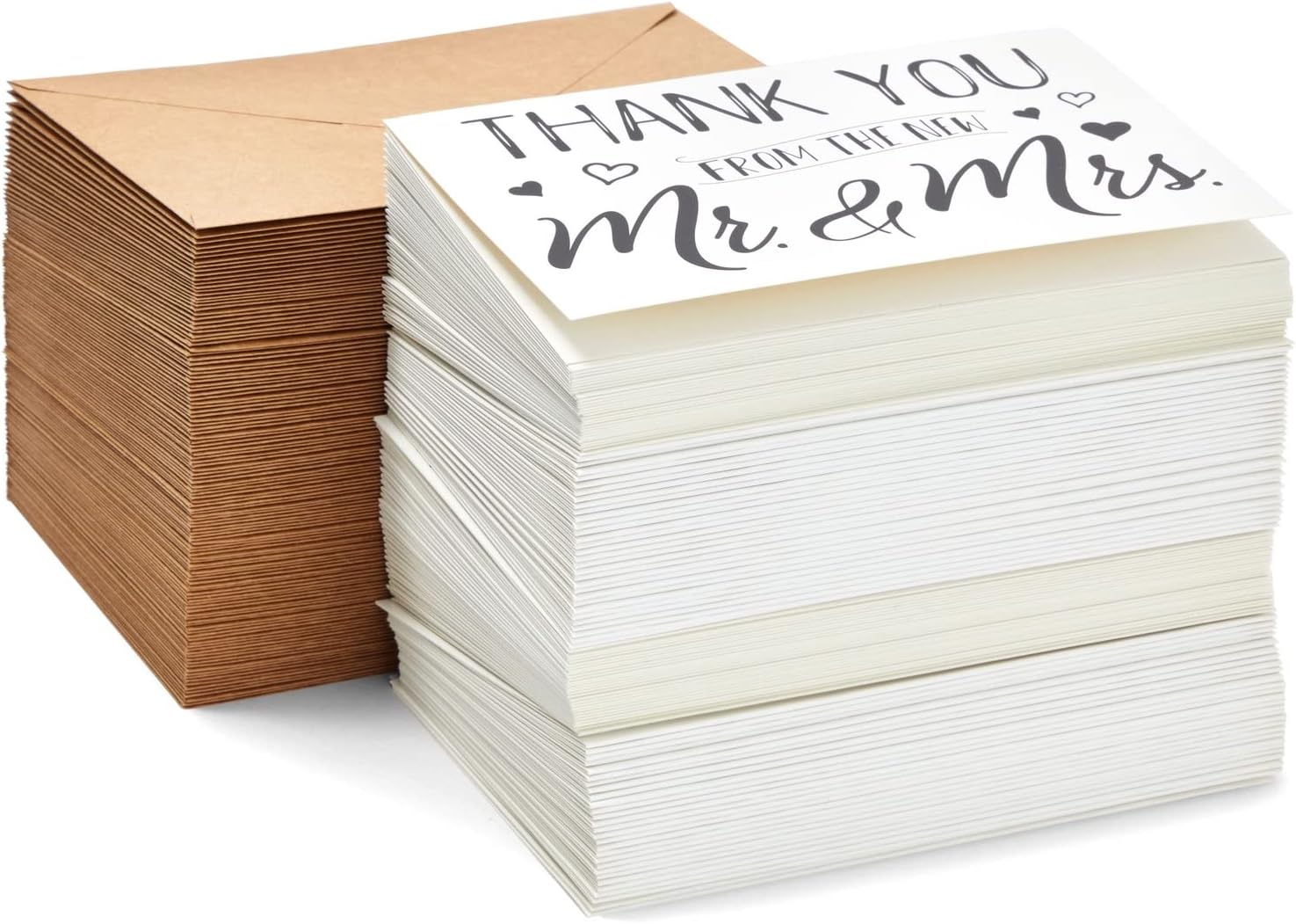 Sustainable Greetings Wedding Gratitude Cards - Bulk Thank You Cards for Wedding & Bridal Shower - Kraft Brown Envelopes - 250gsm Cardstock for Smooth-Writing Greeting Note - Pack of 120, 4 x 6 in - Image 9