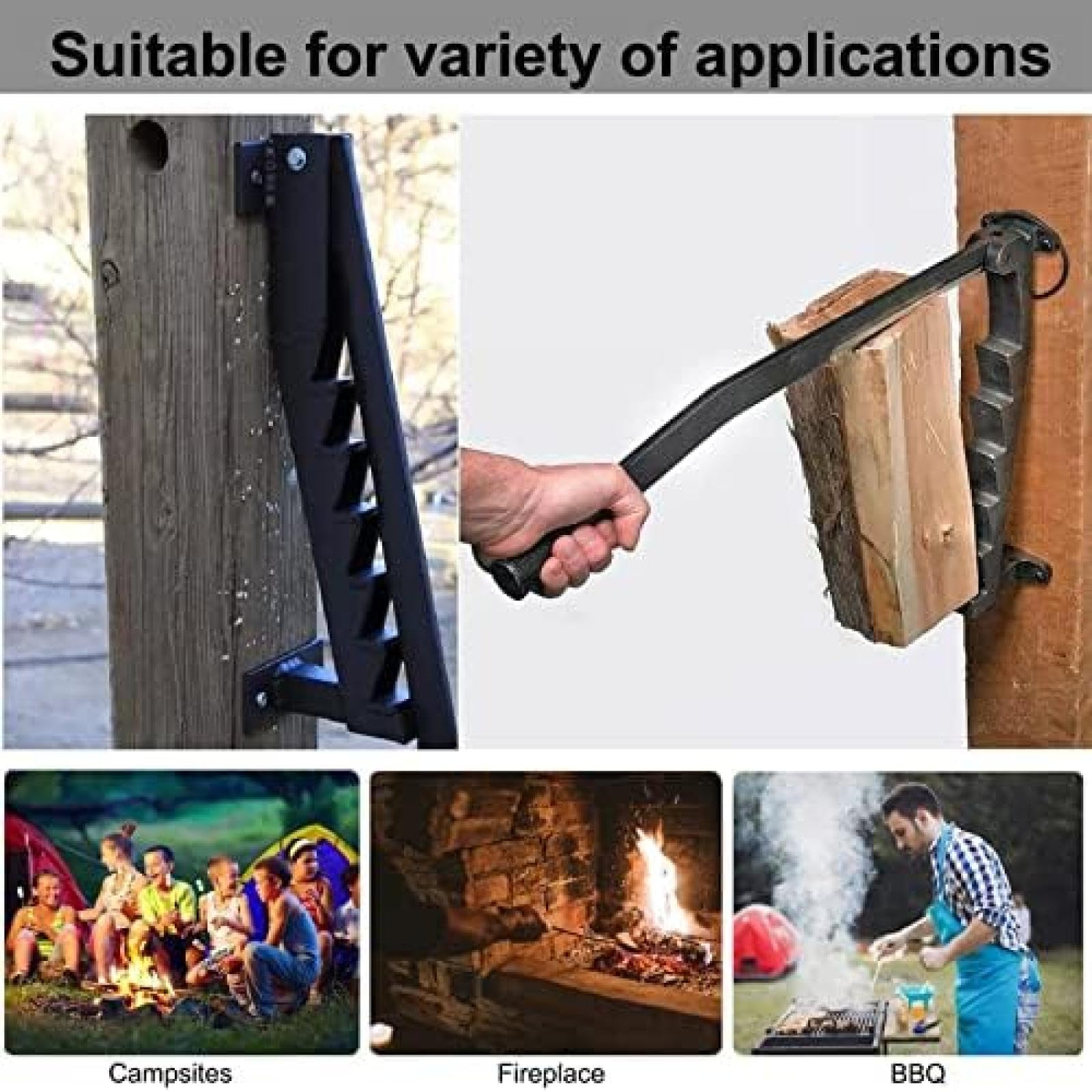 Spaccalegna da ardere – Spaccalegna manuale da parete per una rapida preparazione del legno, costruzione robusta per casa e campeggio