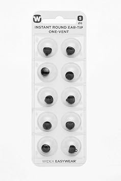 Widex Instant Round Ear-Tip One-Vent Small - 10 Pack - Memory Foam - Compatible with Widex RIC & BTE Hearing Aids