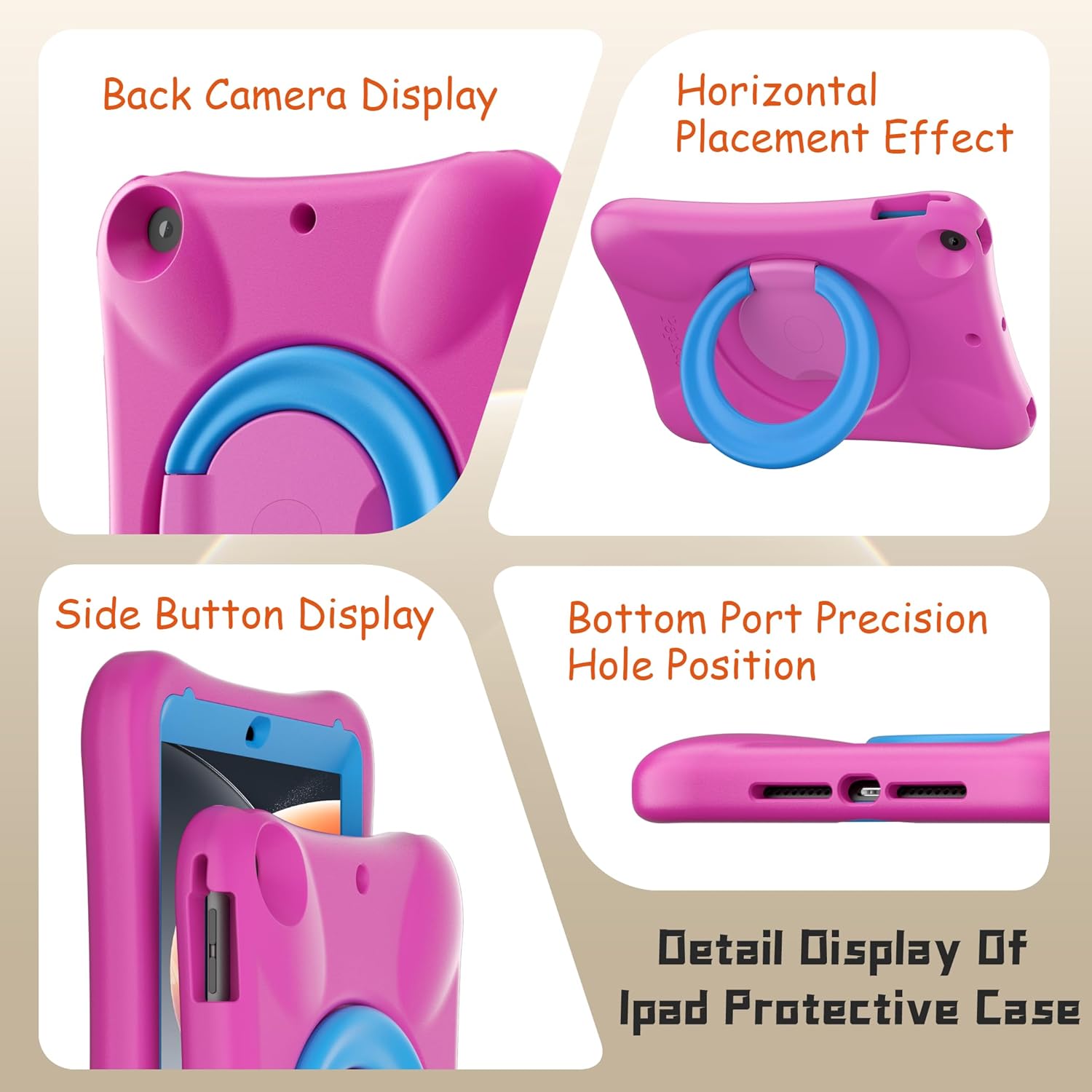Pepkoo EVA Anti-Fall 9.7 for iPad Case,Compatible with iPad 5th/6th/Air/Air2,with Adjustable Bracket, Provides 360 Comprehensive Protection for iPads.