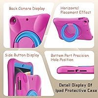 Vista 6 de Pepkoo Funda EVA anticaídas 9.7 para iPad, compatible con iPad 5ª/6ª/Air/Air2, con soporte ajustable, proporciona una protección completa de 360