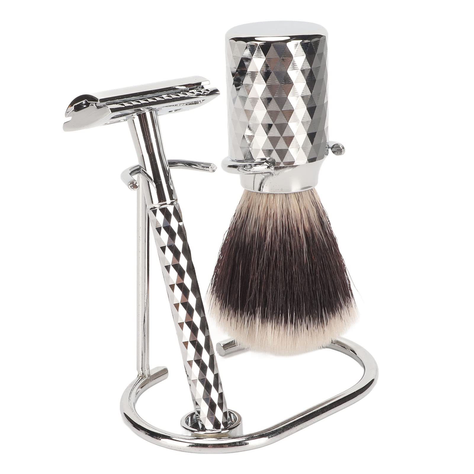 Kit di spazzole per supporto per regolabarba manuale Spazzola in nylon in lega premium per capelli Set professionale per la cura della barba per il salone di casa Viaggi Durevole