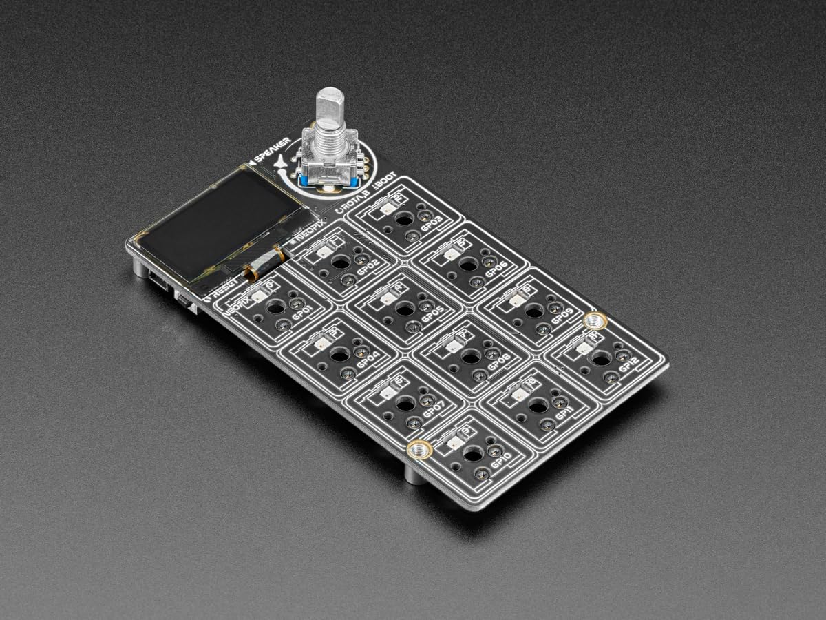 Adafruit MacroPad RP2040 5128 Kit de démarrage avec 3 x 4 touches, encodeur et OLED