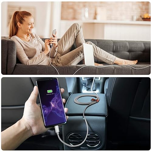Miniatura 7 de Basesailor Paquete de 2 cables de carga USB tipo C de 3.3 pies, cable de carga de coche para iPhone 15 Pro Max Plus 2023, Samsung Galaxy S10 S10E