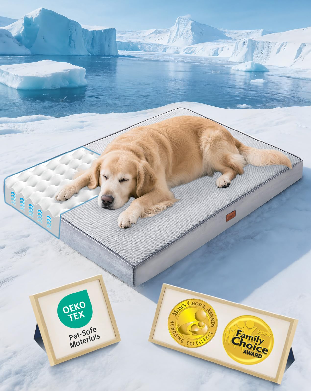 OhGeni Orthopedic Cooling Dog Bed