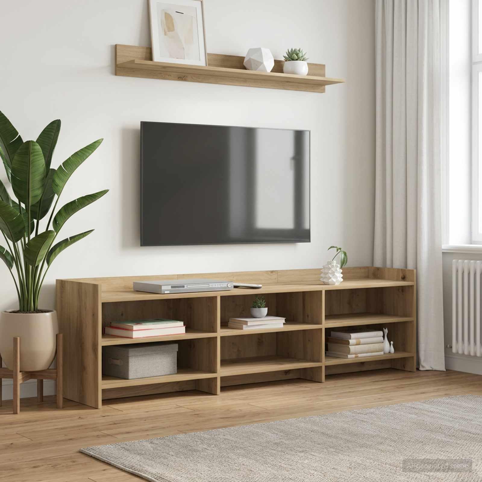Drewniana szafka pod telewizor 168 x 33 x 47 cm Dub Artisan