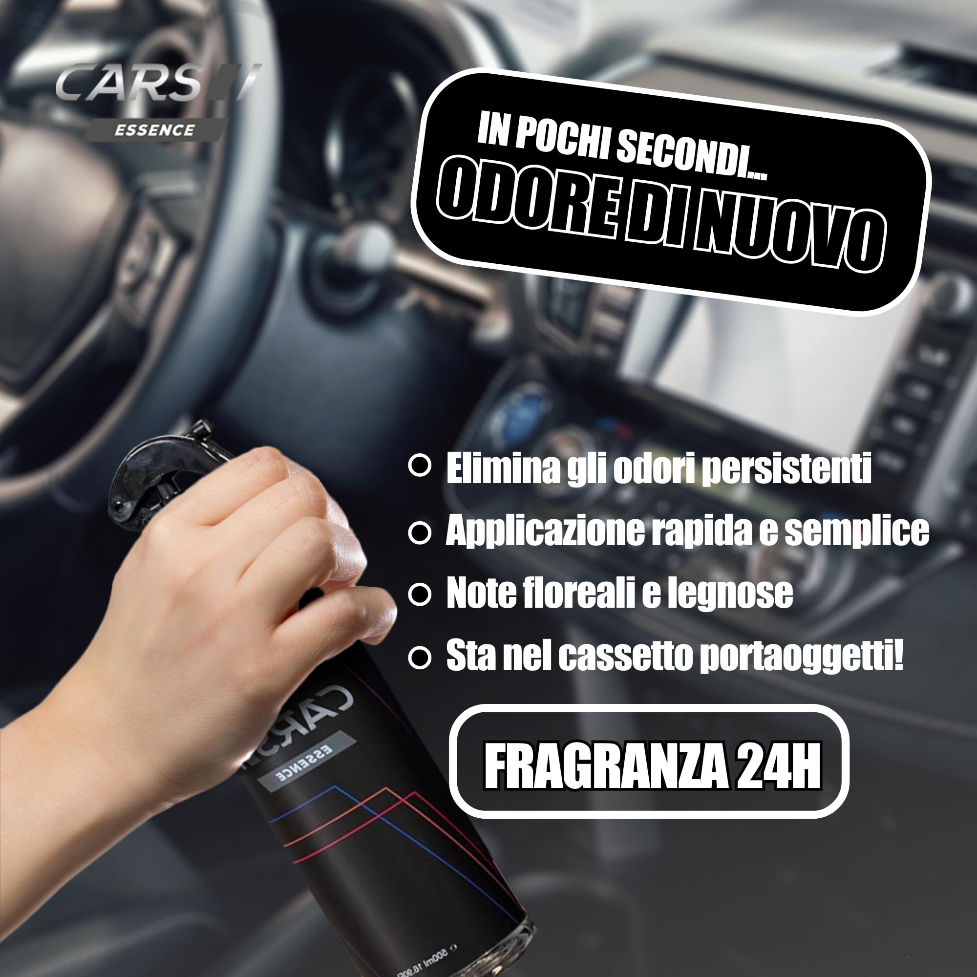 Deodorante per auto odore di nuovo 500 ml | Profumo per veicoli | La tua auto con odore di nuovo come il primo giorno | Deodorante per auto che neutralizza ed elimina gli odori