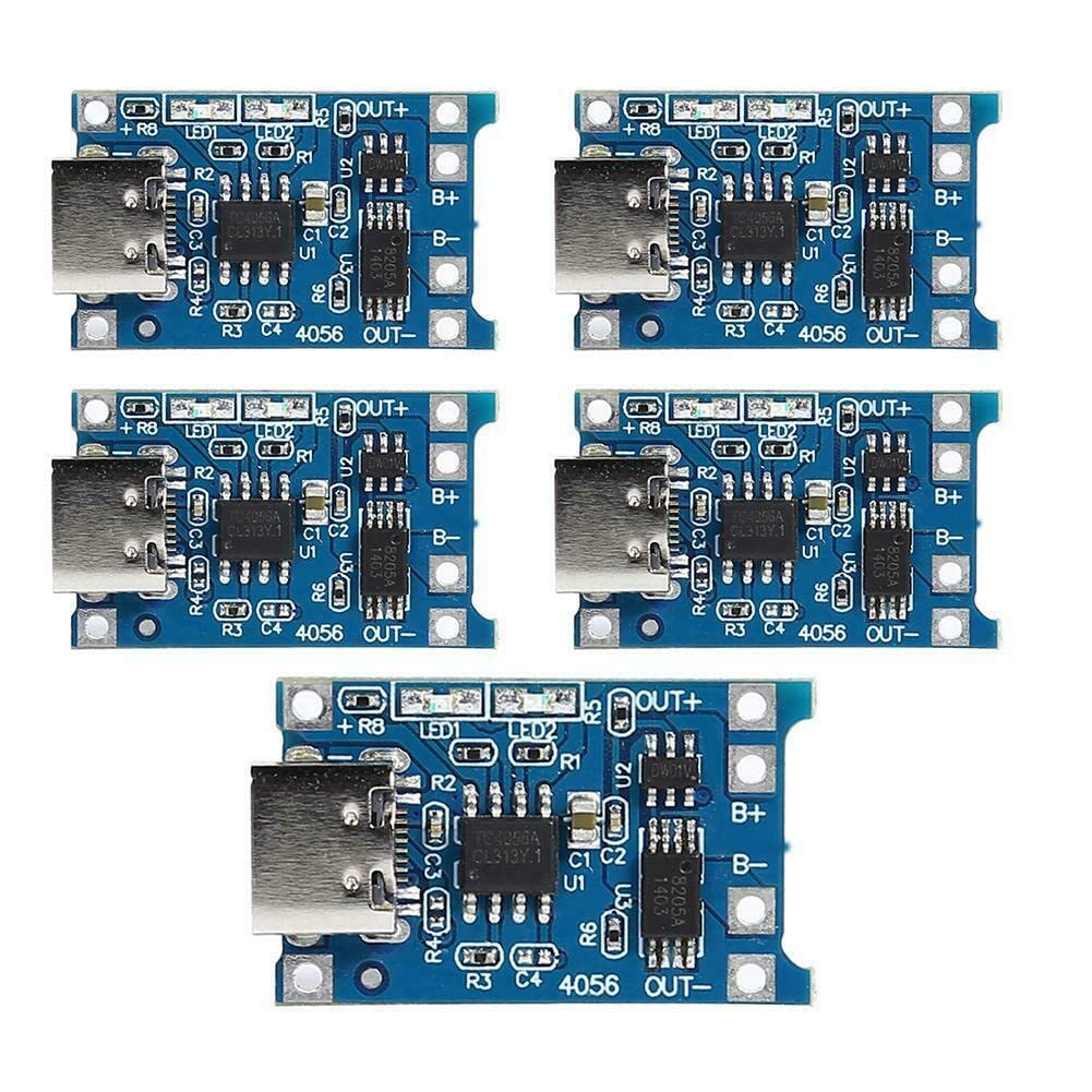 ElectroGlobal TP4056 C-Type 18650 Lithium-ion Battery Charging Module with Inbuilt BMS and Indicator/tp 4056 Charging Model/Type c Charging Module/Power Bank Module / tp4056 Module (Pack of 5) (B0DFBY7GRV) Amazon Price History, Amazon Price Tracker