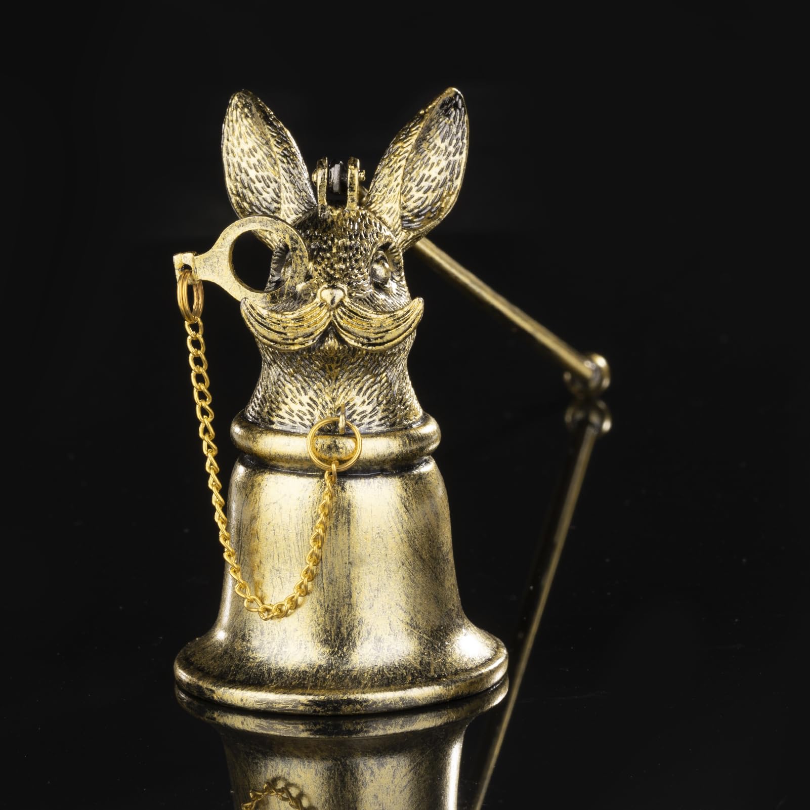 Vsosfiza Antiker Kerzenlöscher Hase – Vintage-Grau mit Brillenkette, Löschwerkzeug und Deko-Geschenk für Kerzenfans