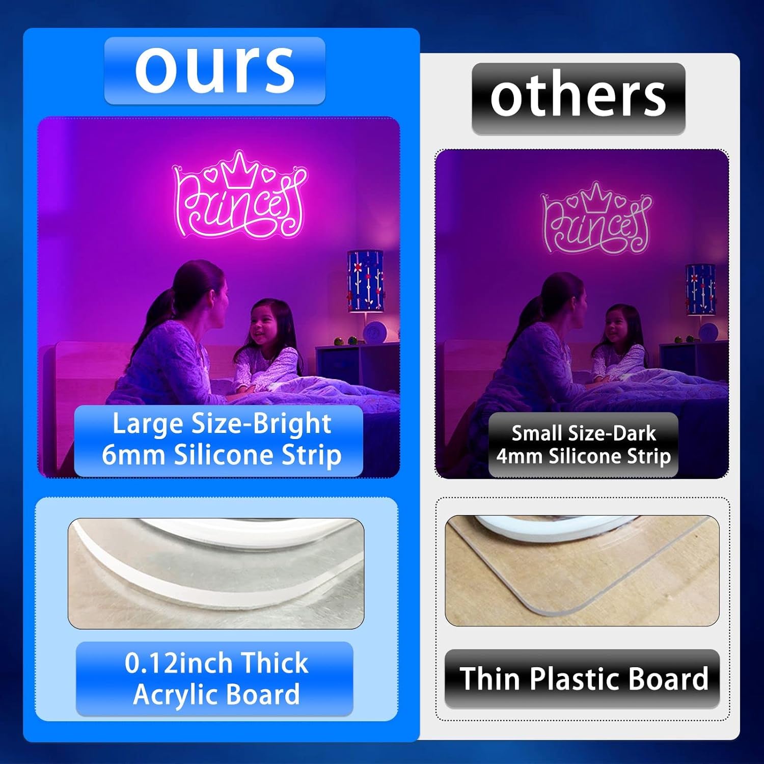 Princess Neon Signs for Wall Decor, Large LED Lights Sign Unique Art Ornaments with Switch, Chirstmas Birthday Party Decoration, Gift for Girl Boys. - Image 5