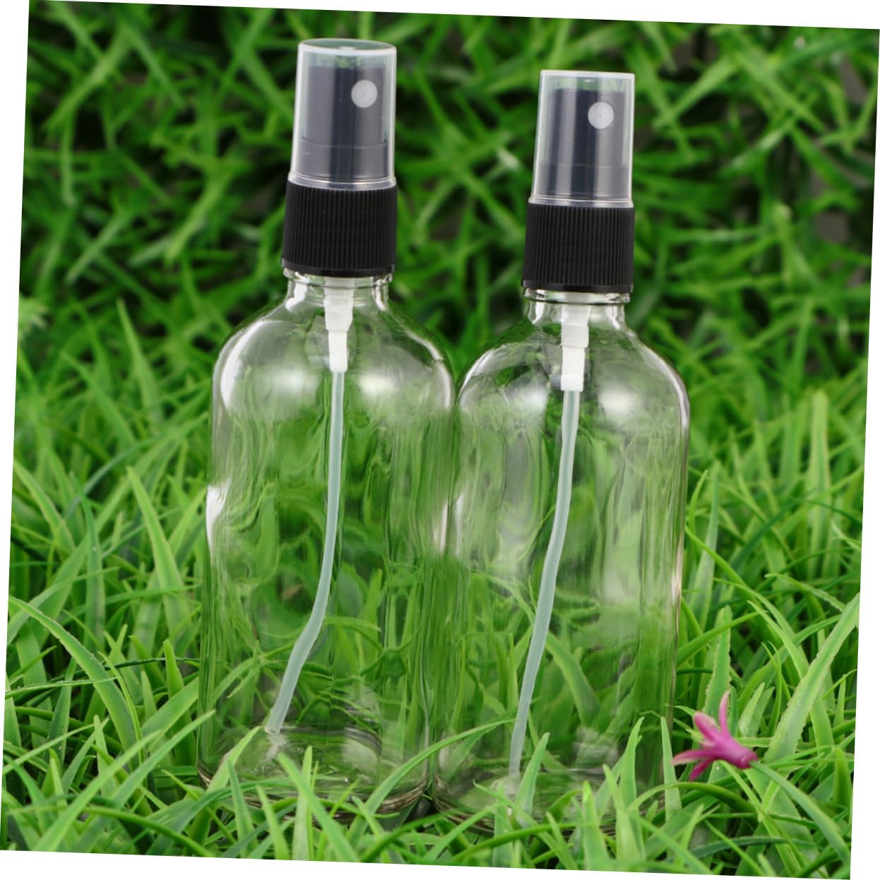 6 Stück Transparente Nachfüllbare Glas Sprühflaschen mit Schwarzem Deckel Leichter Wassersprüher für Parfüm Make up und Reisen Kompakt mit Schutzkappe
