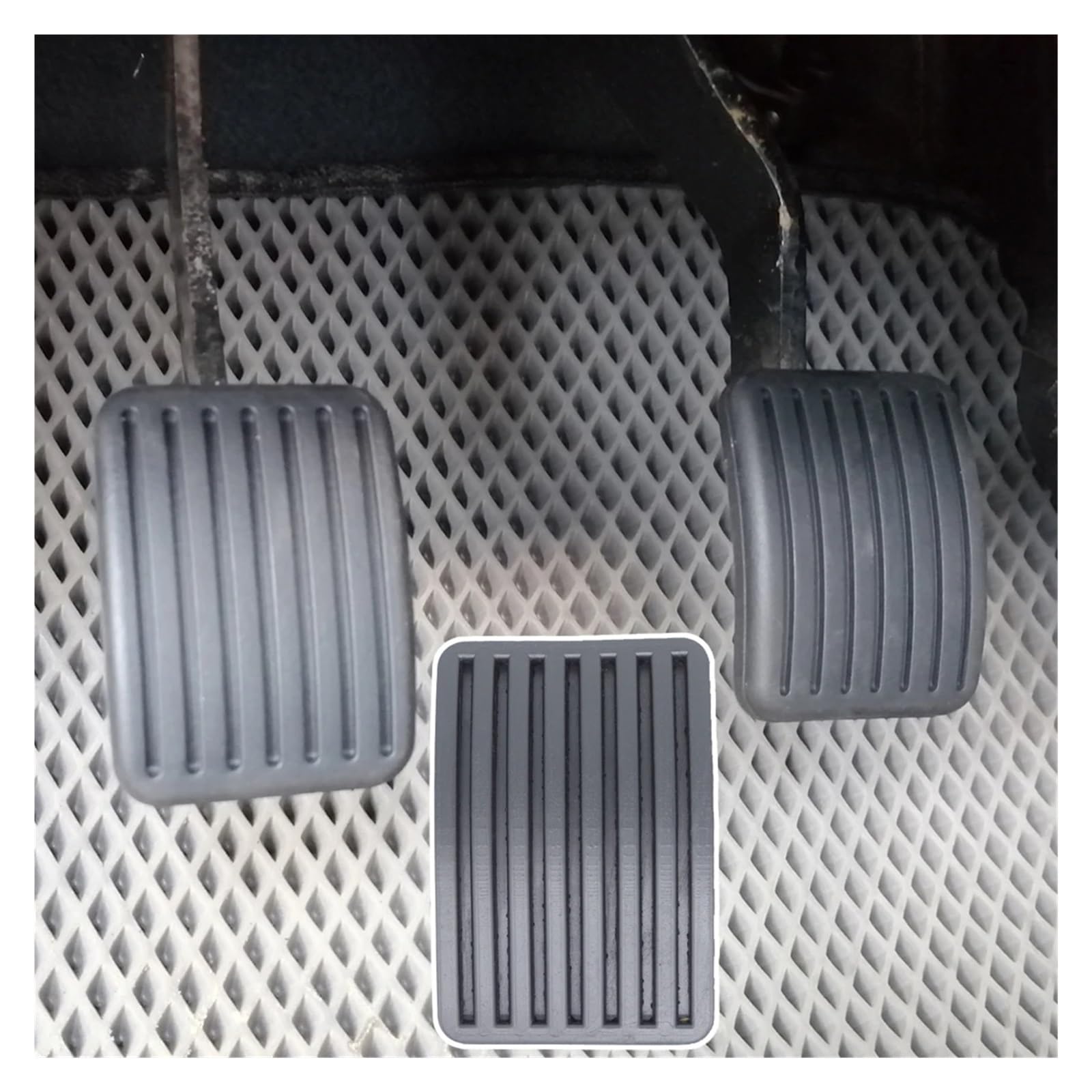 Couvercles De Pédales Antidérapants Pour Kia Picanto, Carens, Rondo (2004-2011) - Noir, Caoutchouc, Référence 32825-24000