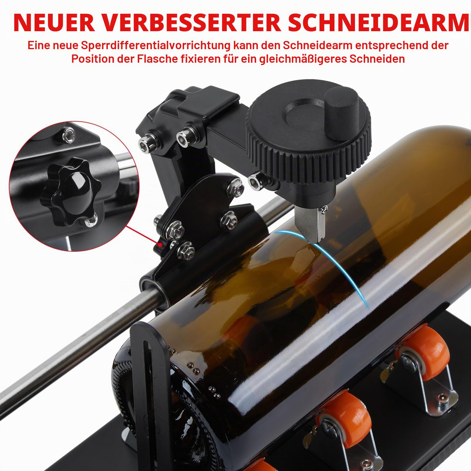 Glasflaschenschneider-Set, FIXM DIY Glasschneider für Flaschen mit verstellbarer Breite, DIY jegliche Kunstwerke mit einem kompletten Zubehör-Set