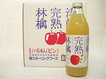 Amazon.co.jp: スターリングフーズ 津軽完熟林檎ジュース 白ラベル 瓶