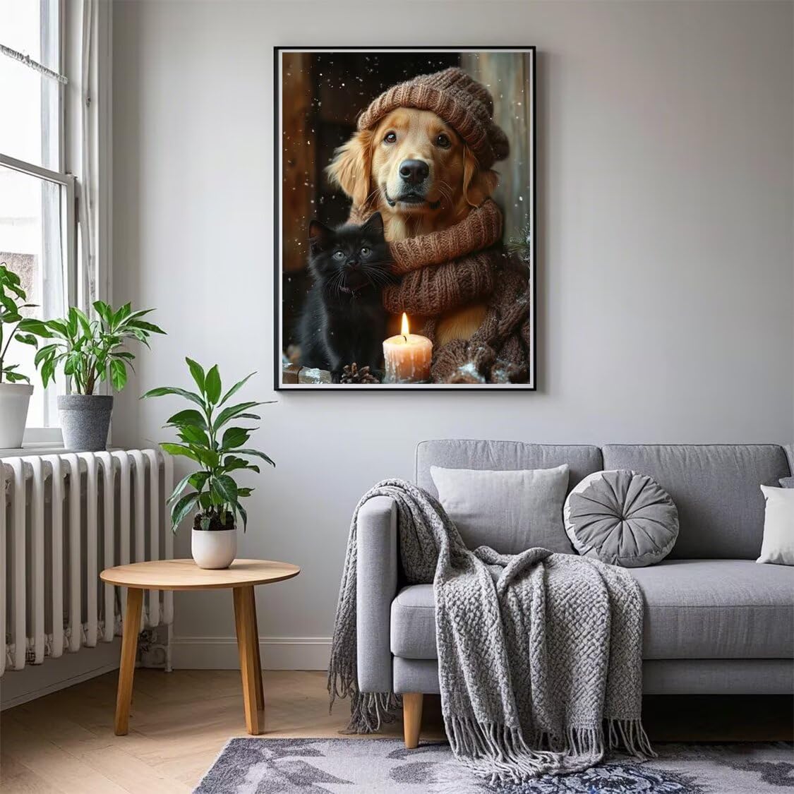Hund Diamond Painting Groß XXL 100x130cm für Bastelset Kinder ab 6 Jahre, 5D Diamond Painting Katze Neuheiten, DIY Diamant Mosaik Bastelset Erwachsene, Daiments Malerei Stickerei Festival Deko S-752