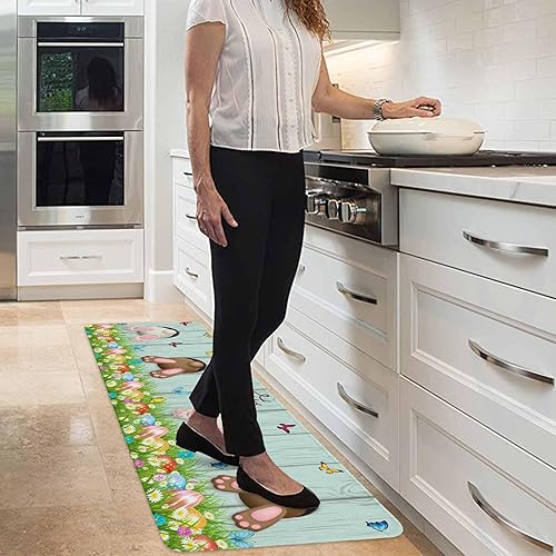 Vista 154 de Tapete de Feliz Navidad, tapete antideslizante para puerta delantera, baño, cocina, dormitorio, patio, entrada, 16 x 24 pulgadas, rojo, negro y verde