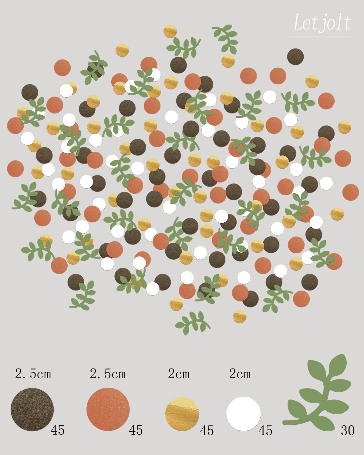 Greenery Gold Eucalyptus Coffee Dots Confeti Baby Shower Verde Oro Pascua Scatter Mesa Decoración Naturaleza Fiesta Novia Fiesta Fiesta Boda Aula Guardería Suministros 210 Piezas