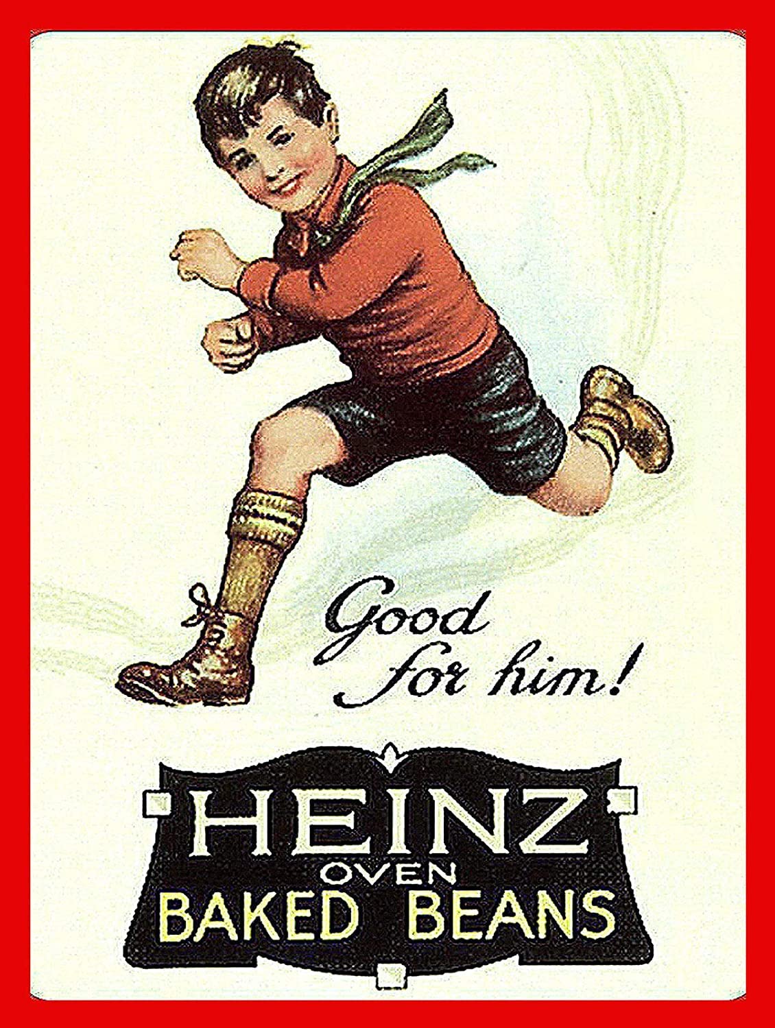 Top Banana Gifts Yellow Heinz Beans - Retro Vintage Metal Sign, Plaque, Decorative Wall Art, 2 Sizes (A5, 15 X 20Cm)