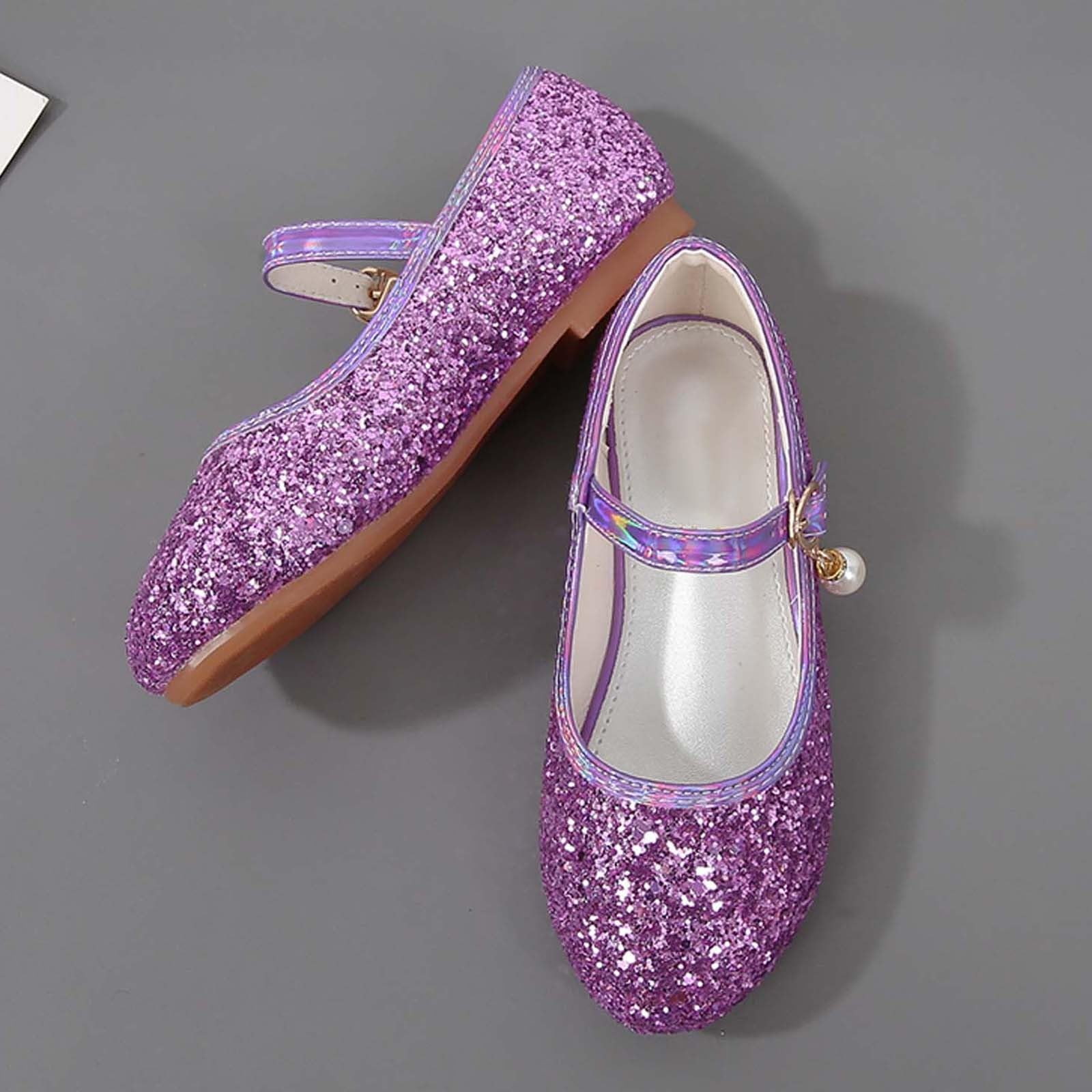 Scarpe Principessa - Ballerine Bambina Scarpe Glitterate per Ragazza Bambina Bimba, Scarpette Cosplay con Paillettes Eleganti per Festa Cerimonia
