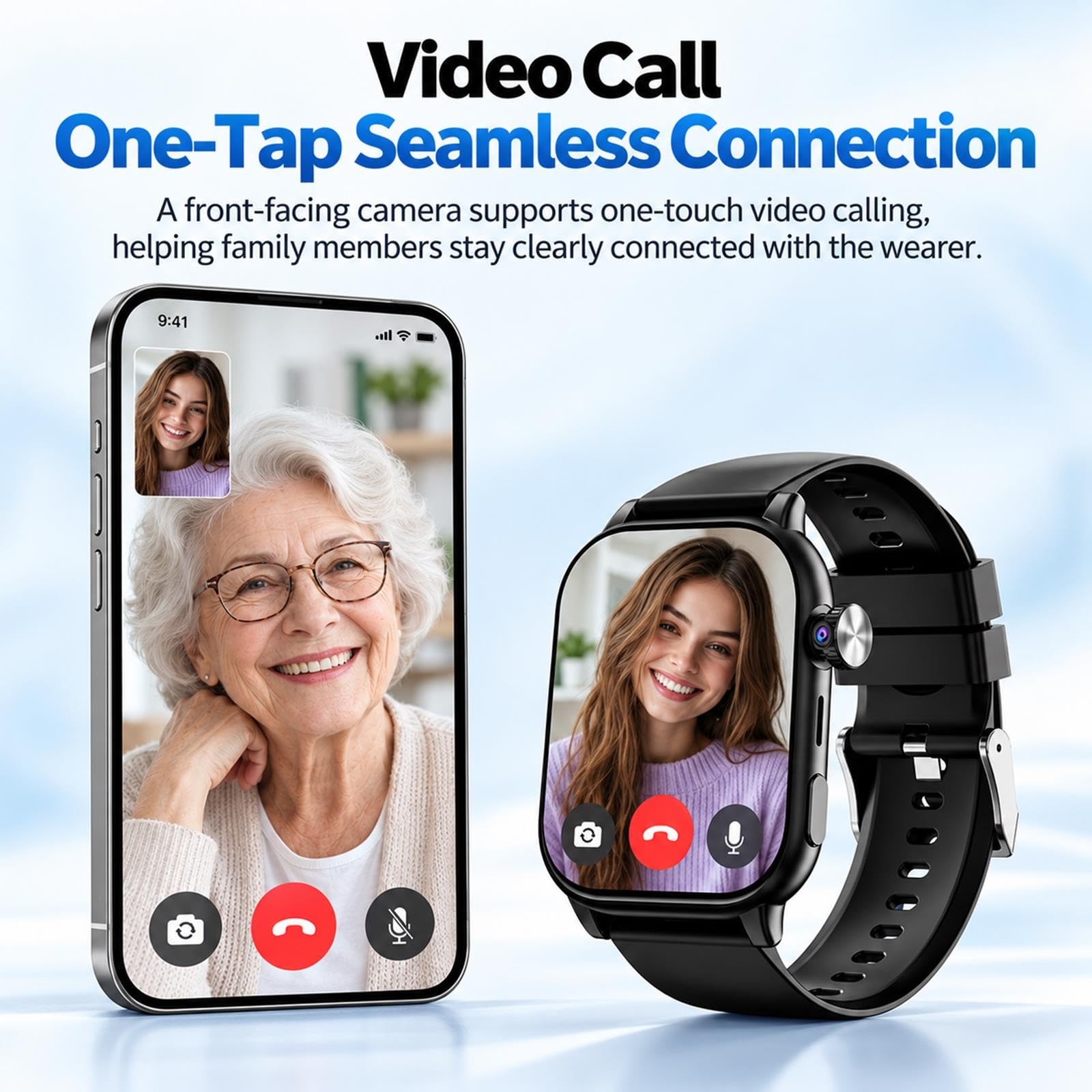 Smartwatch per Anziani con Rilevamento Cadute Automatico e Tracker GPS