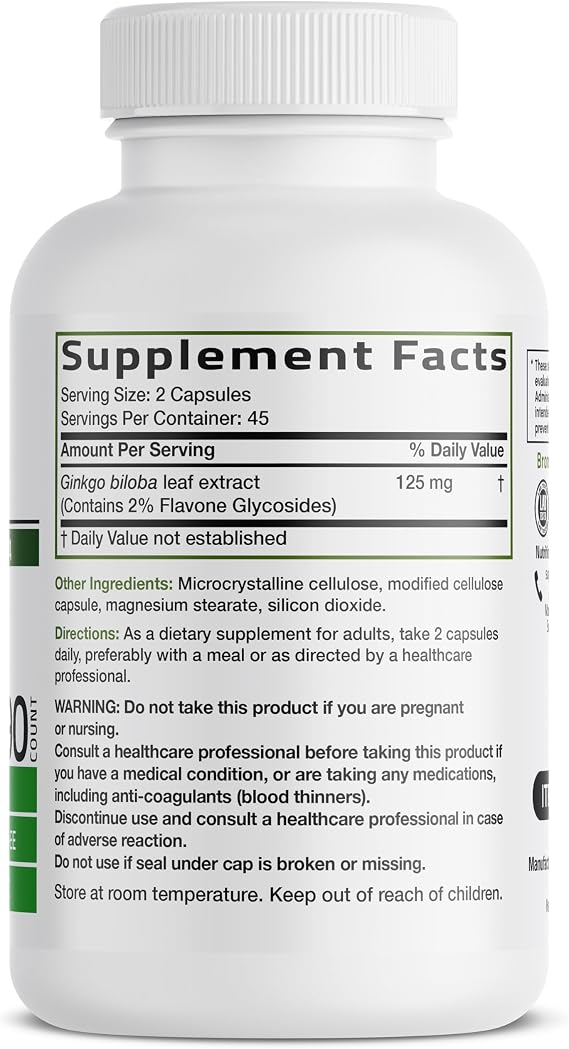 Bronson Ginkgo Biloba Extra Strength Brain & Memory Support 90 Capsules