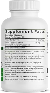 Bronson Ginkgo Biloba Extra Strength Brain & Memory Support 90 Capsules