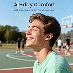TOZO A1 Mini sans fil amélioré, écouteurs Bluetooth 5.3 légers intra-auriculaires, écouteurs étanches IPX5 avec 2 micros pour appels AI, son premium immersif avec basses, étui de chargement, 32 préréglages EQ via l'application