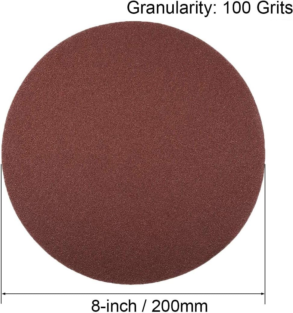 TA-VIGOR Lot de 15 disques abrasifs PSA de 200 mm, grain 100, disques abrasifs auto-adhésifs pour ponçage du bois, de la peinture, du plastique et du métal 200 mm