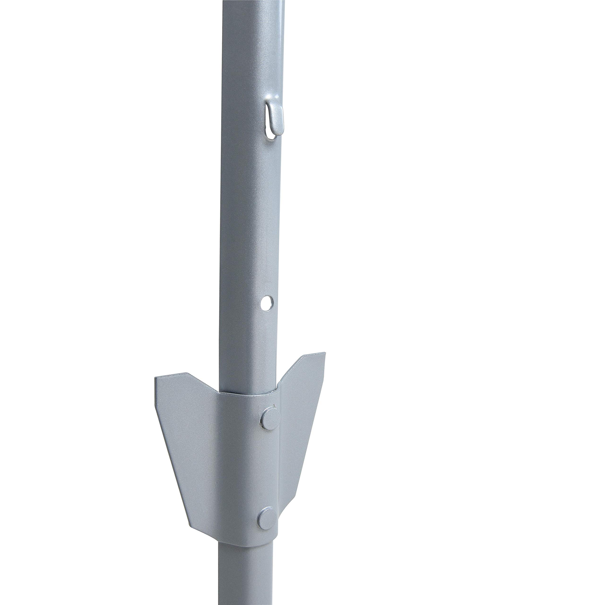 ESTEXO Zaunpfosten Zaunanker Erdanker Zaunhalter für Sechseckgeflecht und Volierendraht (8X 137 cm/Grau RAL 9006)