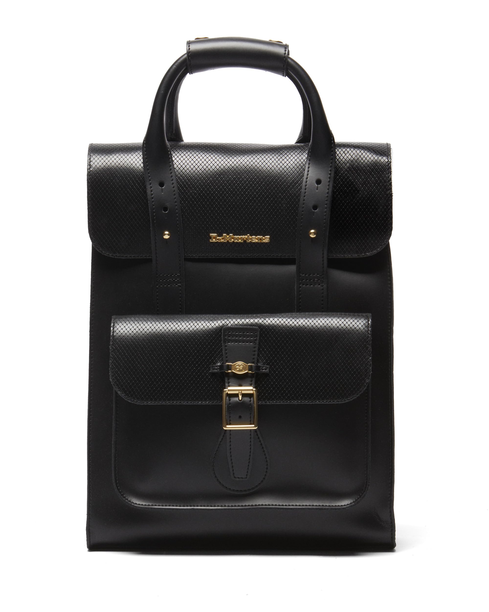 Dr. Martens Classic Leather Backpack, Black Diamond Emboss Clothing, Shoes & Accessories