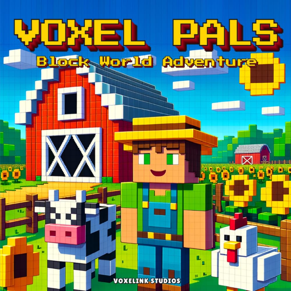 Voxel Pals: Block World Adventure: A Block-Style Coloring Book for Kids