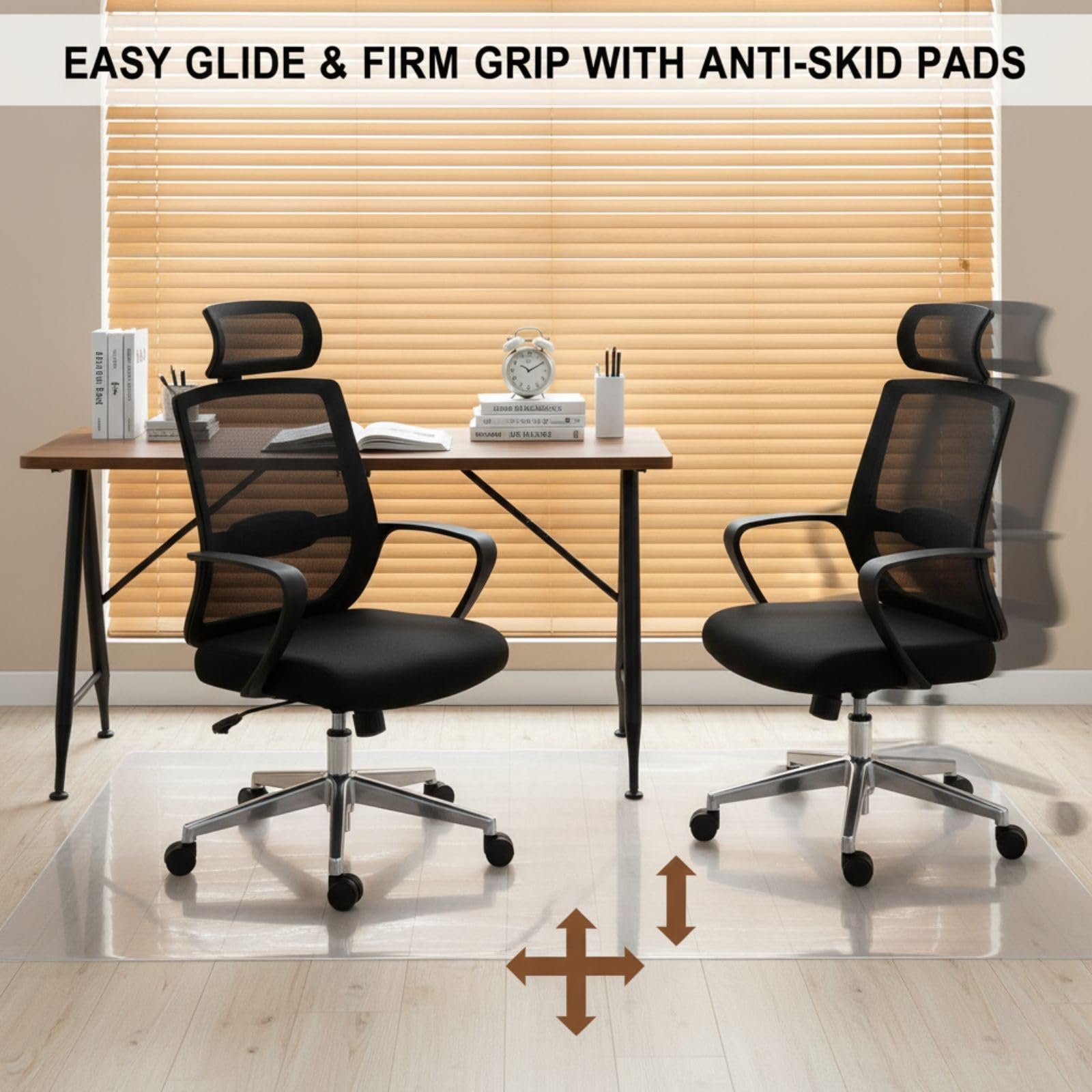 Alfombrilla Transparente para Silla, Alfombra Protectora para Escritorio Suelos Duros, Mantel Rectangular De PVC, Protector Suelo para Parquet，Antiarañazos Grosor 1.5 Mm(100cm x 100cm)