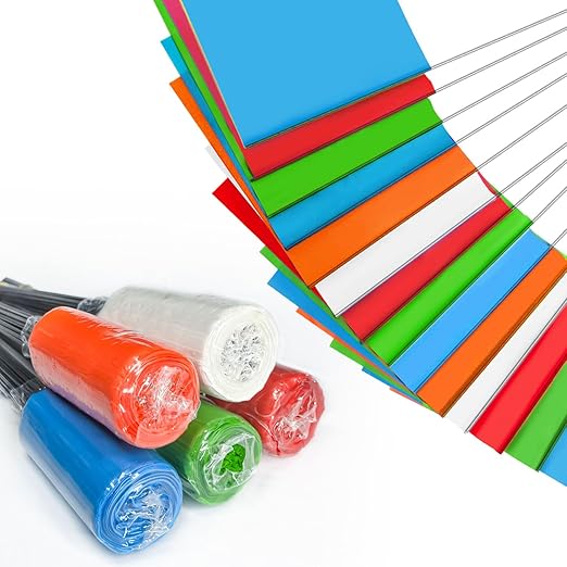 Zozen Marking Flags, 500 Pack / 100 x 5 Colors / 15x4x5 Inch - Yard Flags for Lawn & Irrigation & Landscape & Sprinkler & Survey & Dog Training.