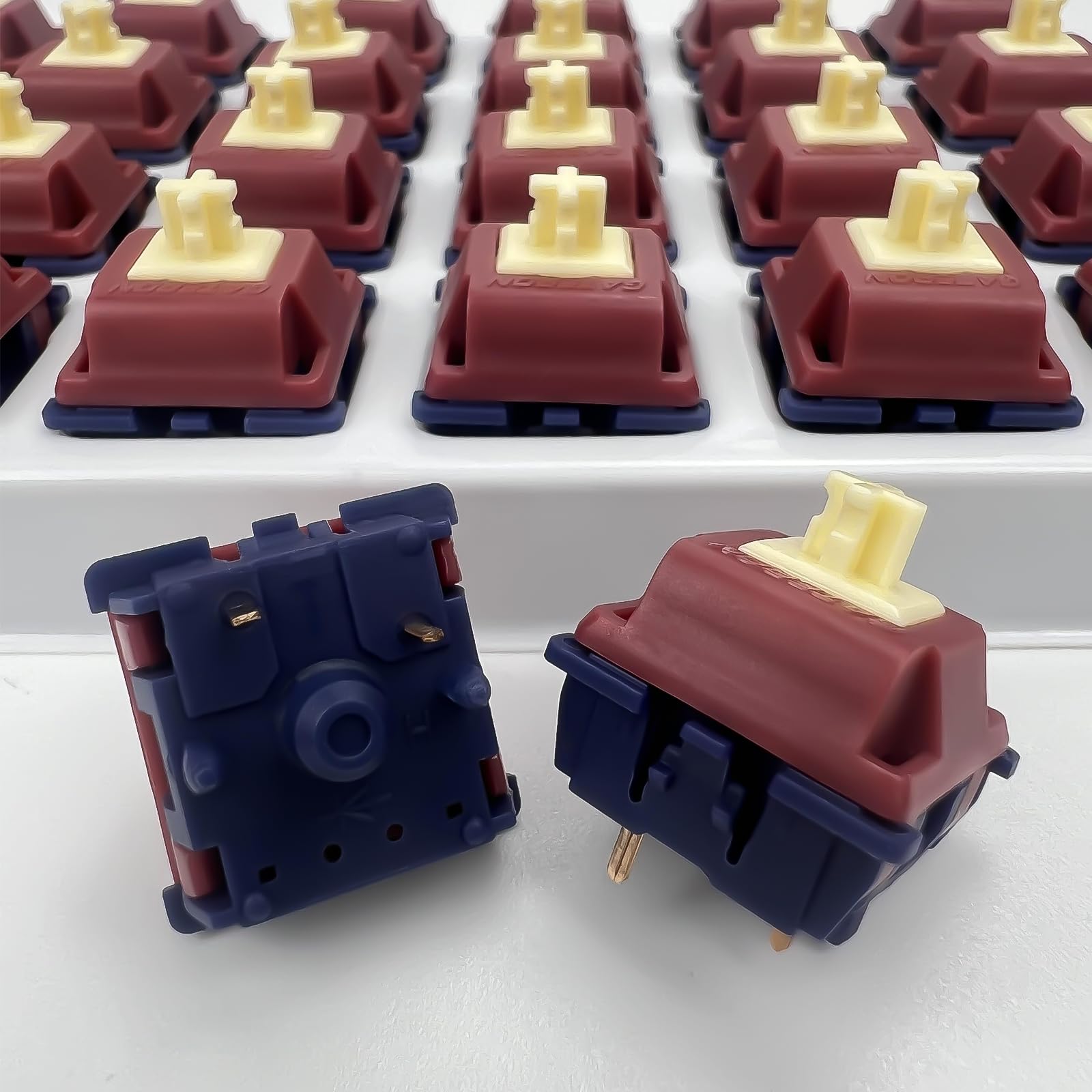 GUYEKS Gateron Quinn Keyboard Switches, 5-pinowe przełączniki liniowe, Factory Pre-lubed, 59gf Keyboards, kompatybilne z diodami RGB LED, odpowiednie do klawiatur mechanicznych MX (108 sztuk)