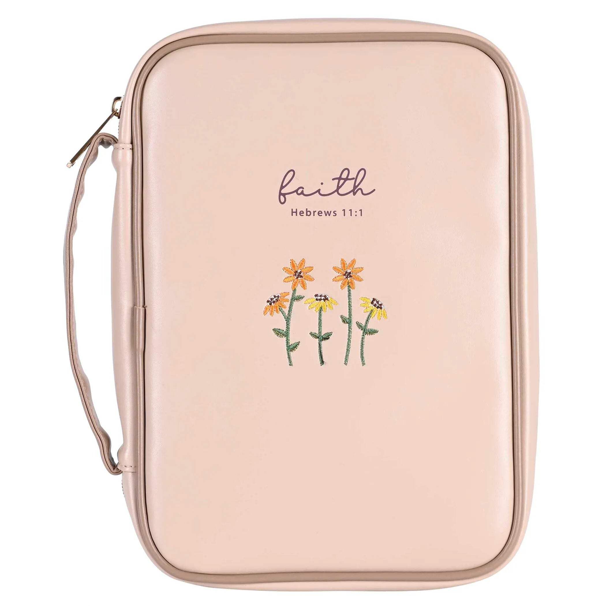 White Dove Designs Bible Cover-Faith-Hebrew 11:1-Tan-XLG