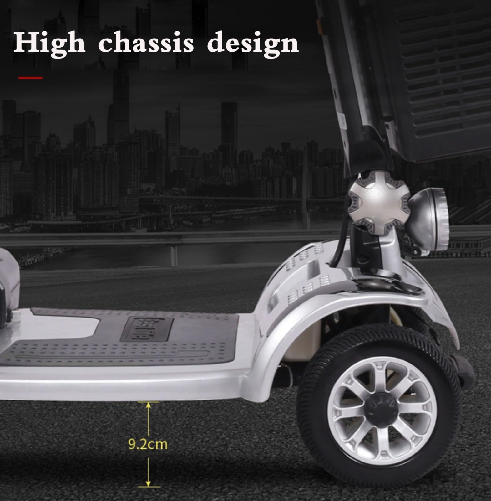 Scooter de Movilidad con 4 Ruedas - móvil para Personas Mayores - Patinete de Movilidad para Adultos, Ligero Plegable, Patinete Eléctrico Plegable para Personas Mayores