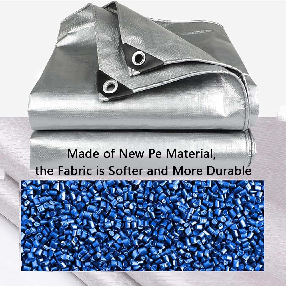 Lona impermeable resistente de 4 x 9 m, con ojales reforzados, lona de polietileno de 180 g/m², cubierta duradera para exteriores, camping, jardinería y protección de equipos