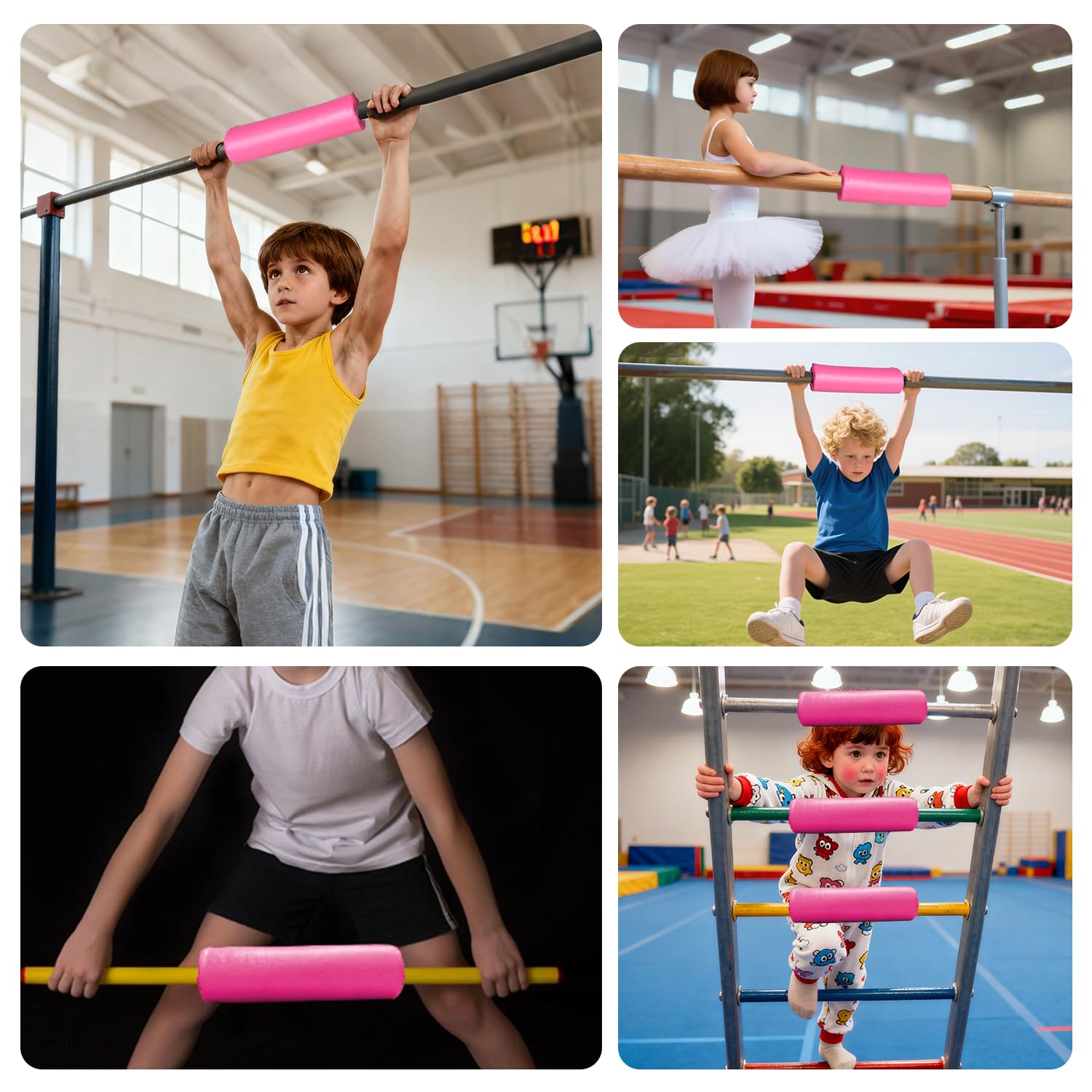 Triclicks Barre de Gymnastique pour Enfants, Barre d'entraînement Pliable avec Hauteur réglable, Barres Horizontales Extensibles pour Enfants, Filles, garçons