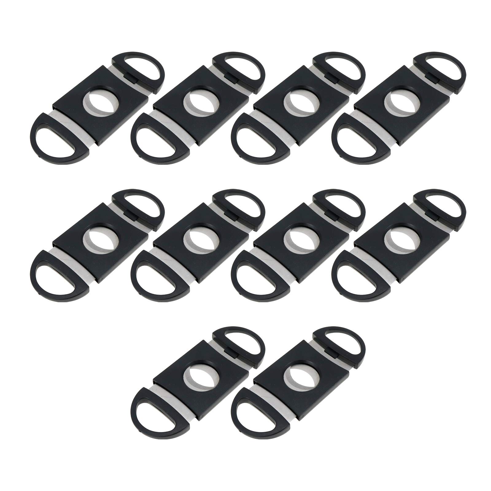LICTOP Black Cigar Cutter Guillotine Stainless Steel Blade Cigar Clippers Tool with Plastic Handle 10pcs