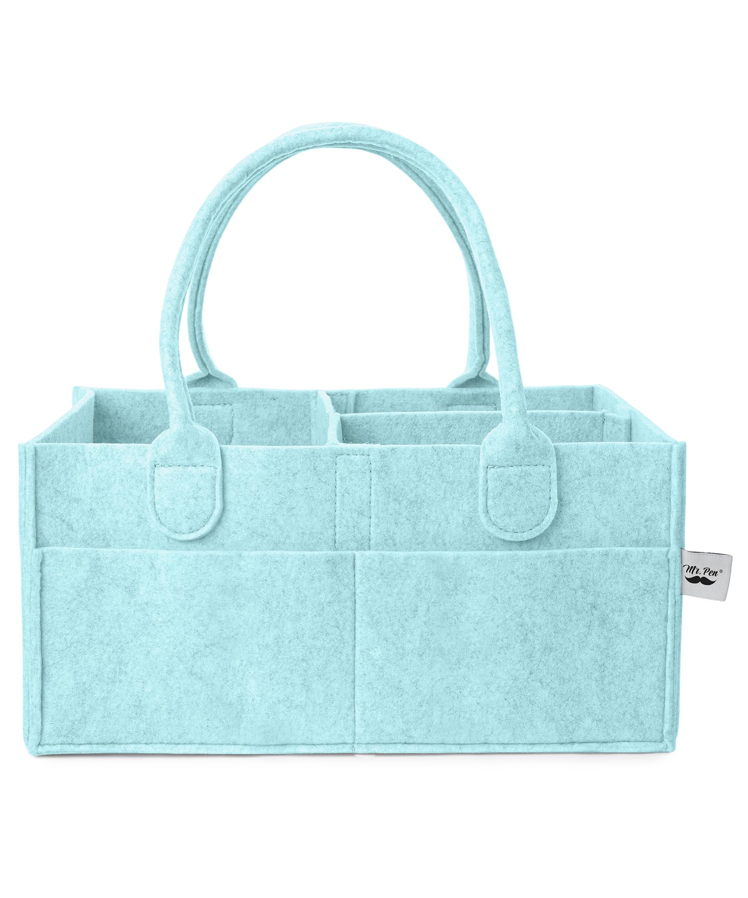 Mr. Pen- Baby Diaper Caddy Organizer, Mint Whisper, Baby Caddy Organizer with Handle, Compact Size, Collapsible & Portable