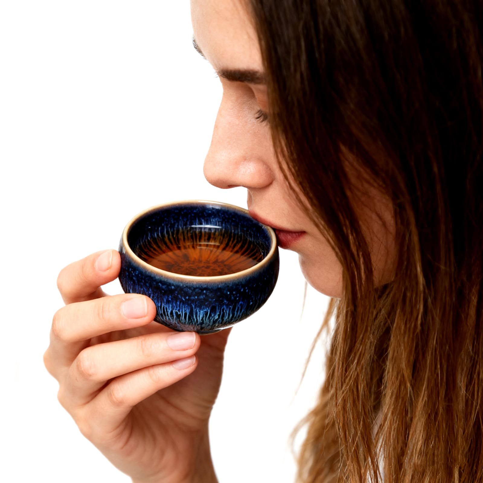 Amazon.com: CmengAo Tenmokus 茶杯,4 個藍色星空釉Jianzhan 天目茶碗