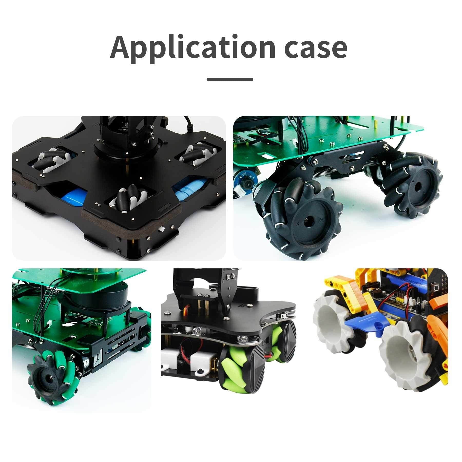 4pcs 6 5mm 68mm 80mm mecanum colección de Ruedas Bricolaje Robot Car Compatible con N20 TT Motor (Color : Version2)