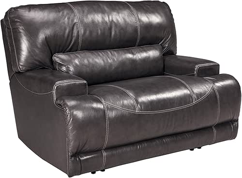Signature Design by Ashley McCaskill Leather Manual Oversized Recliner, Dark