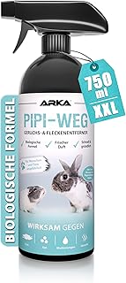 Rodent Cage Cleaner Spray 750 ml - Biological Odour & Stain Remover Against Urine, Faeces & Animal Odours - Enzyme Cleaner for Small Animal Cage & Enclosure - PIPI Away from ARKA product image