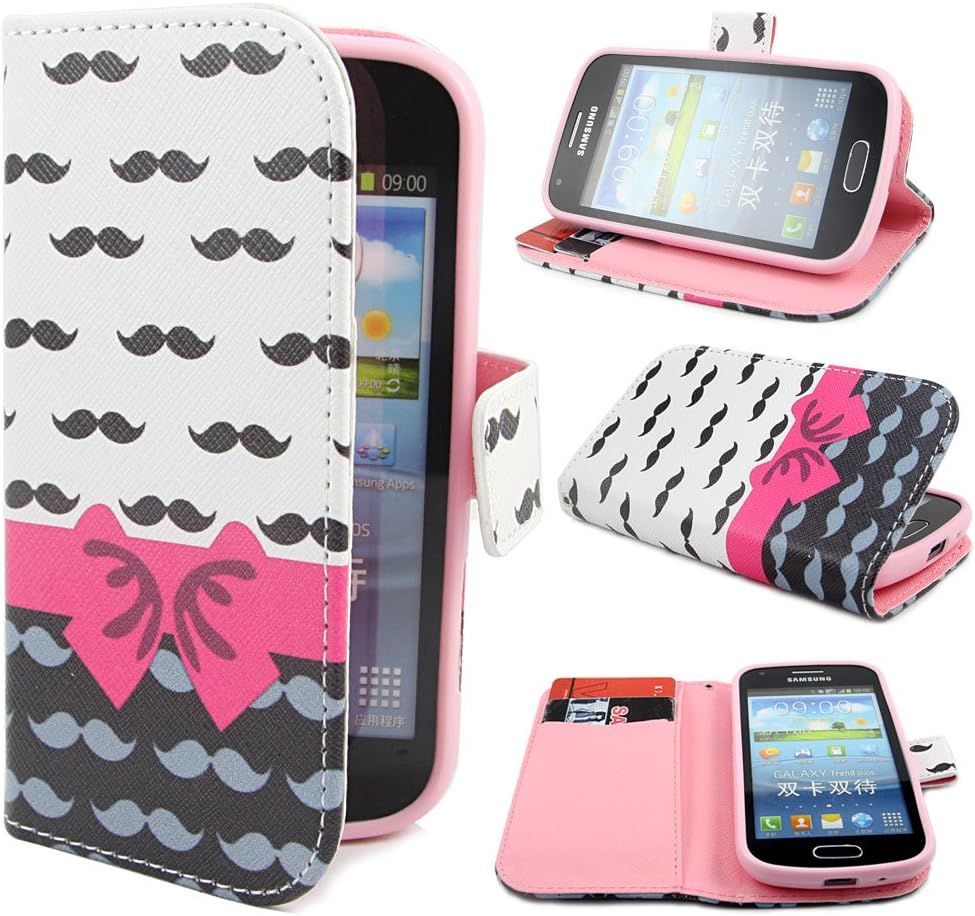 PpIiNnKk B80 Wallet PU Leather Stand Case Cover for Samsung Galaxy S Duos S7562